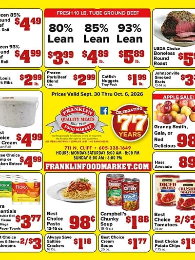 Franklin Food Market weekly flyer