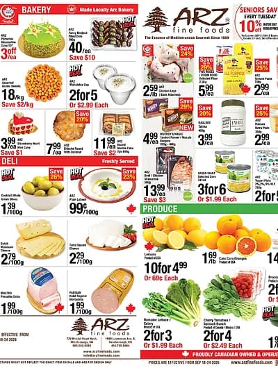 Arz Fine Foods weekly flyer