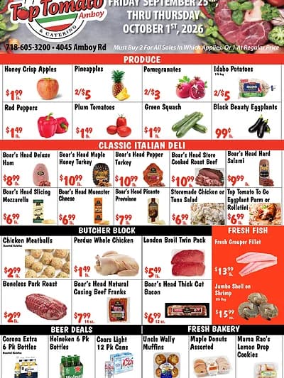 Top Tomato Supermarket - Amboy weekly flyer