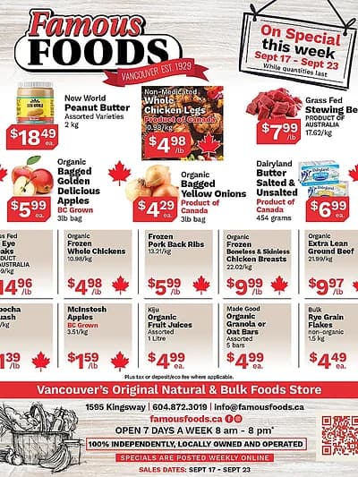 Famous Foods weekly flyer