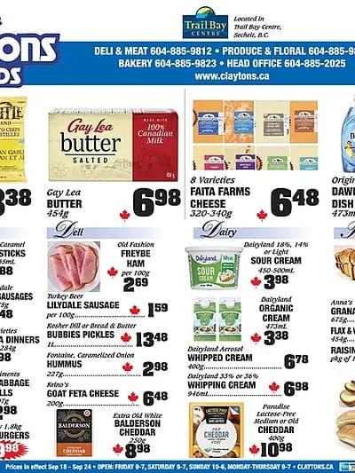 Claytons Heritage Market weekly flyer