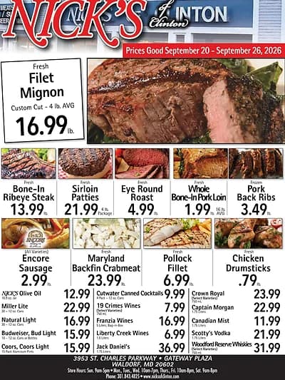 Nick's of Clinton weekly flyer